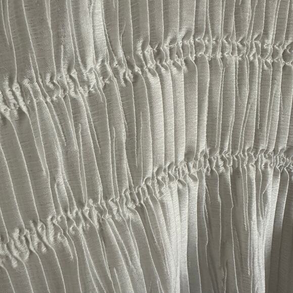 ZARA | White High Neck Pleated Smocked Blouse | Size Medium - Picture 4 of 9